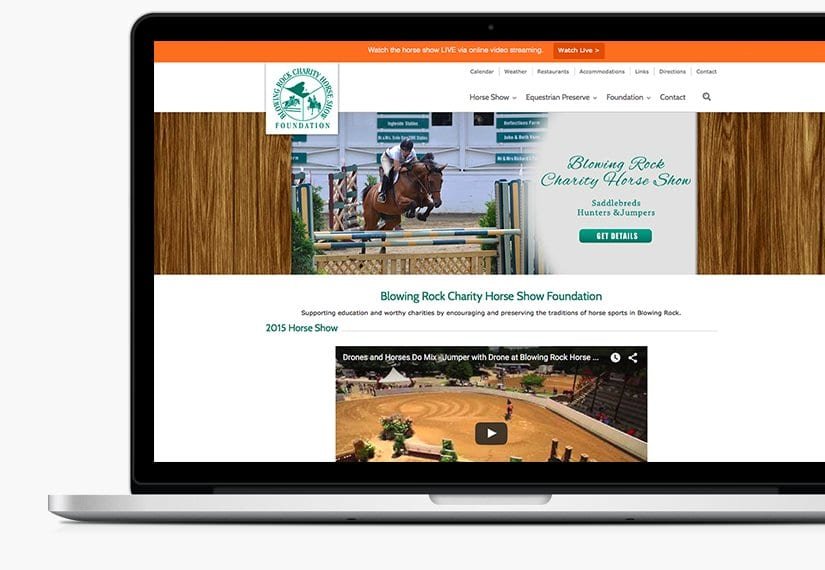 foundation and horse show website by Garetii Media