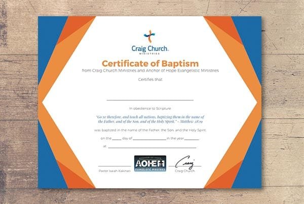 Baptism Certificate